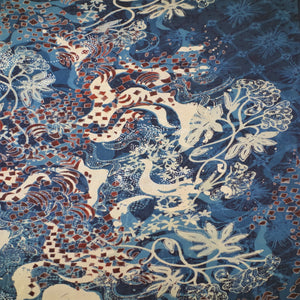 Wall Panel - Batik Tulis on Silk 19” x 64”  (Detail  of full Panel)